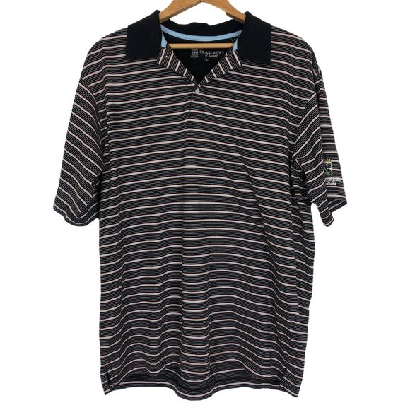 St. Andrews of Scotland Other - St. Andrews of Scotland Men's Golf Polo Shirt Sz Large Short Sleeve Striped Blue